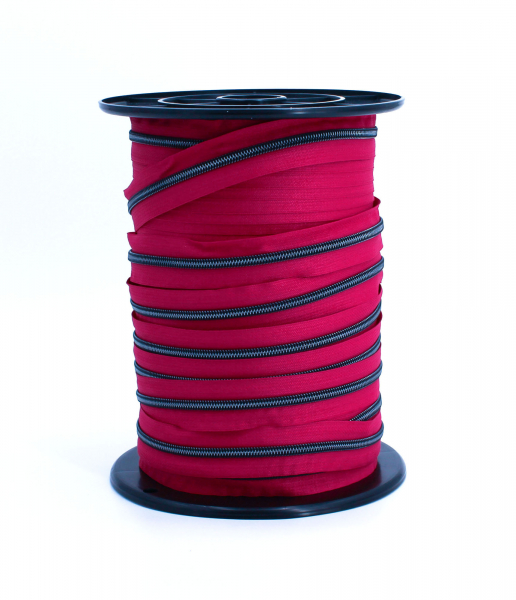 Endlosreißverschluss metallisiert fuchsia/ titan (1m)